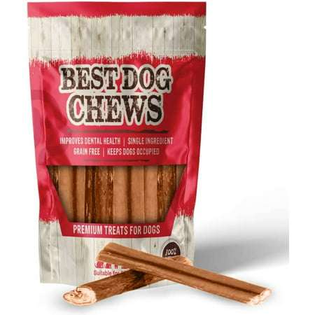 Best Dog Chews Bully Sticks 100% All Natural for Dogs Grain and Rawhide Free Beef Chews Grass-Fed Promotes Joint & Dental Health for All Breed Sizes Dogs and Puppies - 4-5 inch Odd Shapes (12 Count)