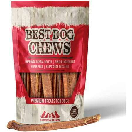 Best Dog Chews Bully Sticks Standard Size -100% All Natural for Dogs Grain and Rawhide Free Beef Chews Grass-Fed Promotes Joint & Dental Health For All Breed Sizes dogs and Puppies 12 inch (100 Count)