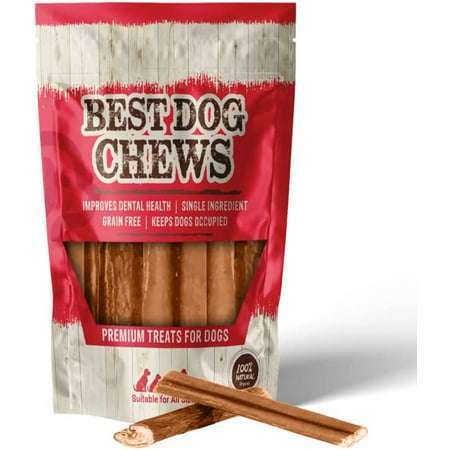 Best Dog Chews Bully Sticks Standard Size -100% All Natural for Dogs Grain and Rawhide Free Beef Chews Grass-Fed Promotes Joint & Dental Health For All Breed Sizes dogs and Puppies 6 inch (12 Count)