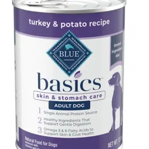 Blue Buffalo Basics Skin & Stomach Care Grain-Free Turkey & Potato Recipe Adult Canned Dog Food - 12.5 oz, case of 12