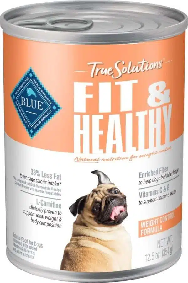 Blue Buffalo True Solutions Fit & Healthy Weight Control Formula Adult Canned Dog Food - 12.5 oz, case of 12