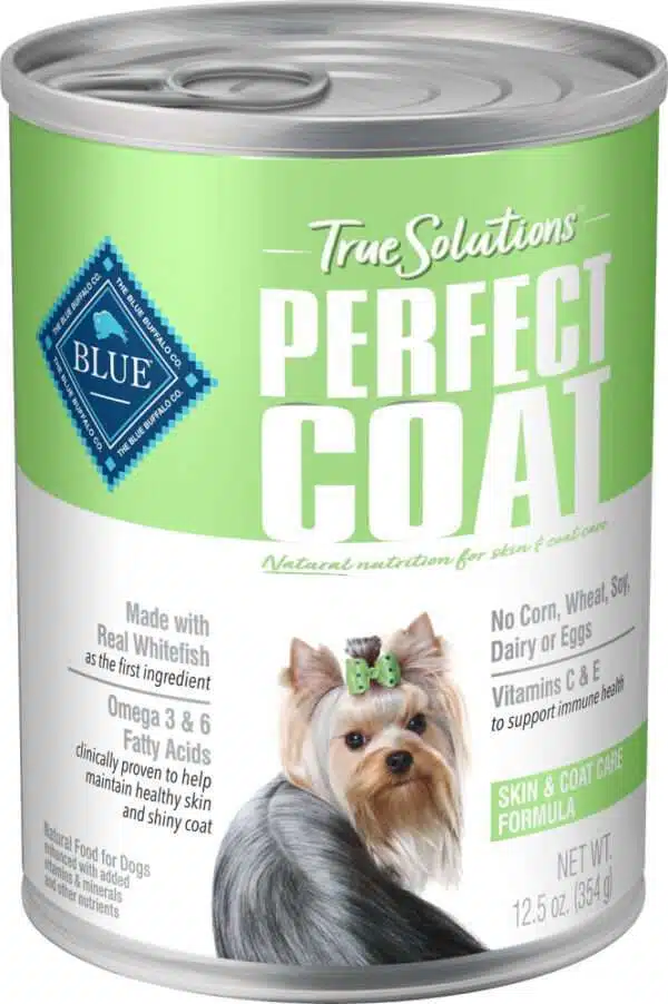 Blue Buffalo True Solutions Perfect Coat Skin & Coat Care Formula Adult Canned Dog Food - 12.5 oz, case of 12