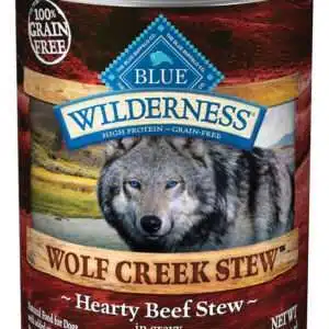 Blue Buffalo Wilderness Wolf Creek Stew Grain-Free Hearty Beef Stew Adult Canned Dog Food - 12.5 oz, case of 12