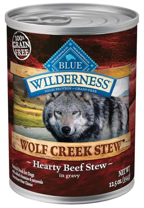 Blue Buffalo Wilderness Wolf Creek Stew Grain-Free Hearty Beef Stew Adult Canned Dog Food - 12.5 oz, case of 12
