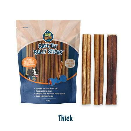 Bow Wow Labs 6 Safe Fit Bully Sticks (Thick) - 10 Pack