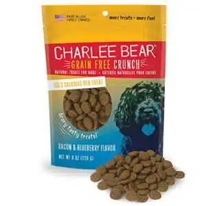 Charlee Bear Grain Free Crunch Dog Treats Bacon & Blueberry Flavor 8 oz