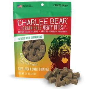 Charlee Bear Meaty Bites Dog Treats Beef Liver & Sweet Potatoes 2.5oz