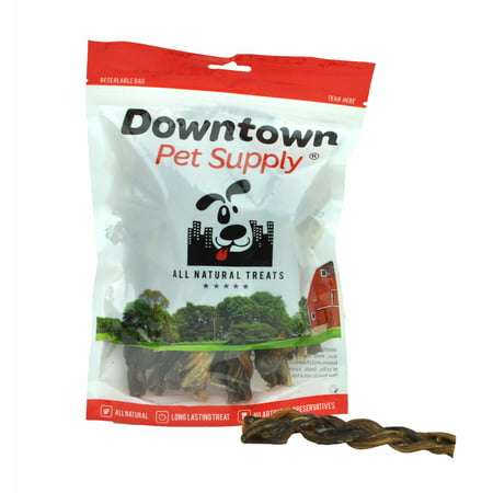 Downtown Pet Supply Bully Sticks For Dogs Braided Rawhide Free Dog Chews 3 Pack