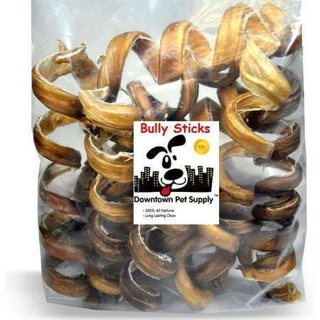 Downtown Pet Supply Bully Sticks For Dogs Spiral Rawhide Free Dog Chews 10 40 Pack