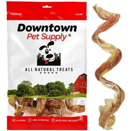 Downtown Pet Supply Bully Sticks For Dogs Spiral Rawhide Free Dog Chews 6 20 Pack