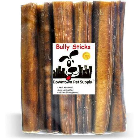 Downtown Pet Supply Jumbo Bully Sticks For Dogs 6 Thick Bully Stick 24 Pack