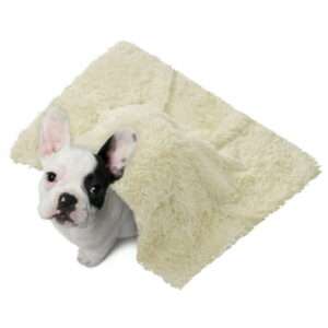 FairOnly Waterproof Medium Dog Blanket Soft Warm Fluffy Faux Fur Fleece Puppy Blankets Pet Blanket for Furniture Beige 32 x39
