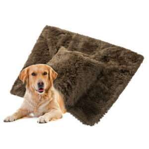 GlowSol Dog Blanket for Bed Couch Sofa Fluffy Faux Fur Fleece Blankets Soft Warm Machine Washable Big Pet Blanket for Furniture 39 x47 Brown