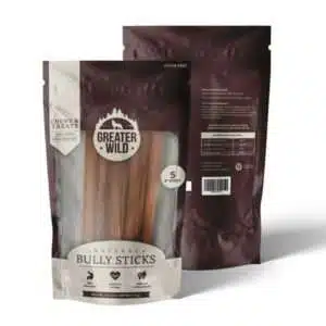 Greater Wild All Natural Ingredient 6 Bully Sticks Chews & Treats for Dogs - 5 Sticks