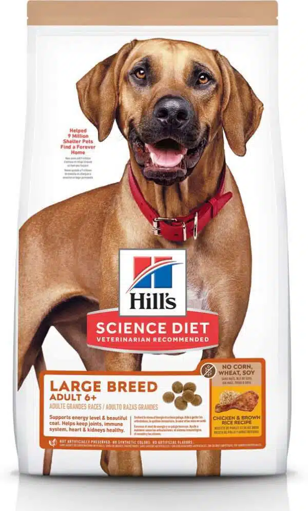 Hill's Science Diet Adult 6+ Large Breed No Corn, Wheat, or Soy Chicken & Brown Rice Recipe Dry Dog Food - 30 lb Bag