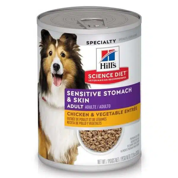 Hill's Science Diet Adult Sensitive Stomach & Skin Chicken & Vegetable Entree Canned Dog Food - 12.8 oz, case of 12