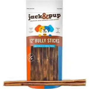 Jack & Pup Premium Grade Odor Free Bully Sticks Dog Treats 12 inches 1 lb bag