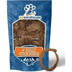K9warehouse Bully Stick Rings for Dogs - 4 Inch - 6 Count