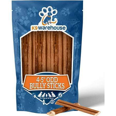 K9warehouse Bully Sticks for Dogs - 4-5 inch Odd Shapes (12 Count)