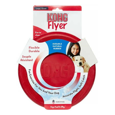 KONG Classic Flyer Rubber Frisbee Dog Toy Large Red