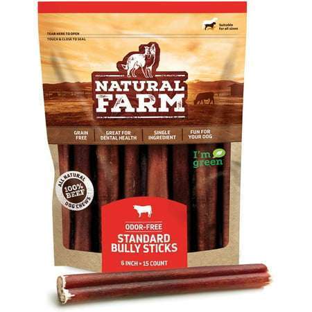 Natural Farm Bully Sticks for Dogs 6 Inches 15 Pack