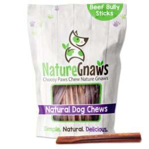 Nature Gnaws Beef Bully Sticks Natural Dog Chews 6", 16 oz.