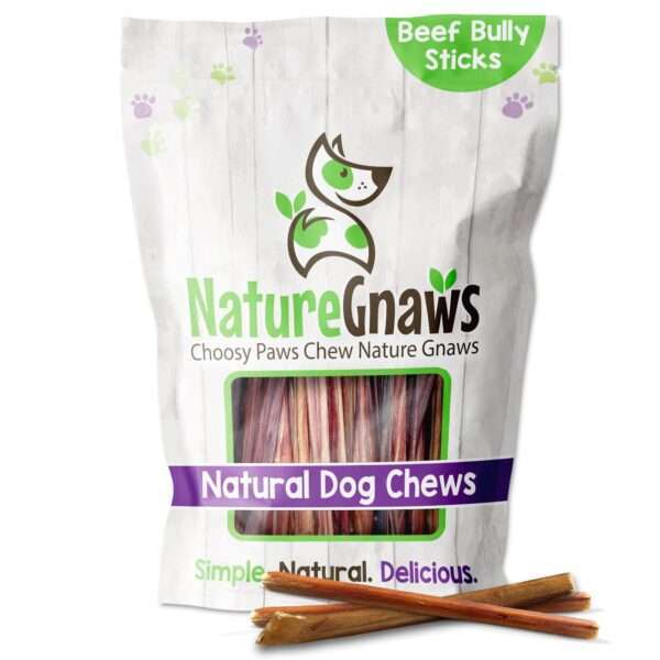 Nature Gnaws Beef Thin Bully Sticks Natural Dog Chews, 8 oz.