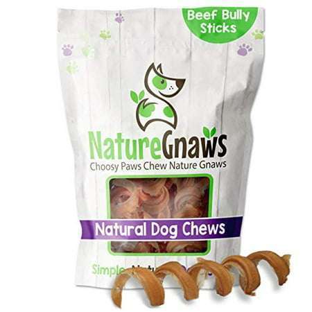 Nature Gnaws Bully Stick Springs for Dogs - Premium Natural Beef Bones - Long Lasting Spiral Dog Chew Treats - Rawhide Free - 7-10 Inch (6 Count)