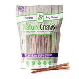 Nature Gnaws Extra Thin Bully Sticks for Dogs - Premium Natural Beef Bones - Long Lasting Dog Chew Treats for Small Dogs & Puppies - Rawhide Free - 6 Inch (10 Count)