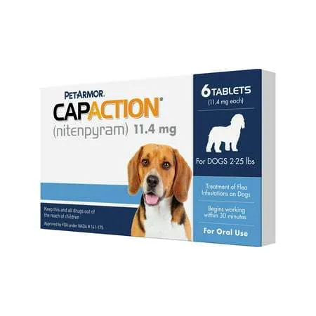 PETARMOR CAPACTION Fast-Acting Oral Flea Treatment for Small Dogs (2-25 lbs) 6 Doses 11.4 mg