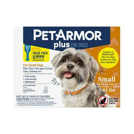 PETARMOR Plus for Small Dogs 5-22 lbs Flea & Tick Prevention for Dogs 6-Month Supply