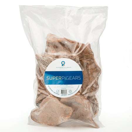 Platinum Pet Treats Pig Ear coated in Bully Stick Powder 10 Pack Super Pig Ears 100% Natural