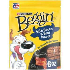 Purina Beggin Real Meat Bacon & Beef Treats for Dogs 6 oz Pouch