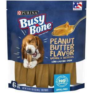 Purina Busy Bone Peanut Butter Chew Treats for Dogs 21 oz Pouch
