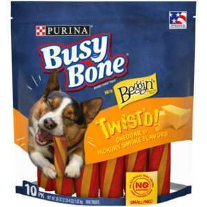 Purina Busy Twist d Cheddar & Hickory Smoke Flavors Treats for Dogs 36 oz Pouch