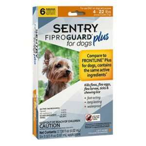 Sentry Fiproguard Plus For Dogs & Puppies Topical Flea & Tick Treatment 4-22 lbs 6 ct
