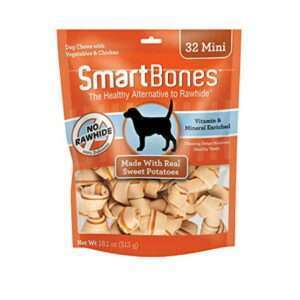 SmartBones Mini Chews with Real Sweet Potato 32 Count Rawhide-Free Chews for Dogs