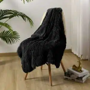 Softlife Dog Blanket for Couch Bed Cozy Reversible Fleece Dog Blanket Washable Fluffy Throw Blanket 40 x60 Black