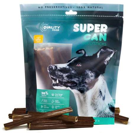 Supercan Bully Sticks 6-inch Gullet Sticks for Dogs 25-Pack
