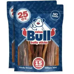 ValueBull Bully Sticks for Dogs Medium 5-6 Inch Varied Shapes 50 Count