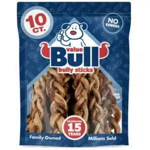 ValueBull USA Braided Bully Sticks Thick 12 Inch Odor Free 10 Count