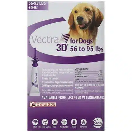 Vectra 3D for Large Dogs 56-95 lbs - 6 Doses