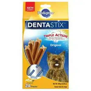 pedigree dentastix toy/small dog dental treats original flavor dental bones 6 oz. pack (24 treats)
