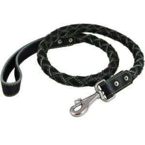 4-thong Round Fully Braided Genuine Leather Dog Leash 43 Long 1 Wide Cane Corso Mastiff Dane