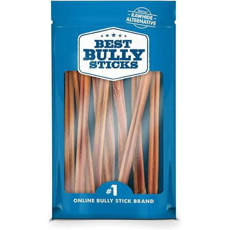Best Bully Sticks 6 Inch All-Natural Odor Free Bully Sticks for Dogs - 6u201D Fully Digestible 100% Grass-Fed Beef Grain and Rawhide Free | 20 Pack