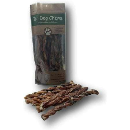 CHIE 12 Braided Bully Sticks 100% Natural Beef Pizzle Sticks - Long-Lasting Dog Chews - High-in-Protein Low-in-Fat Braided Bully Stick - 10 Pack