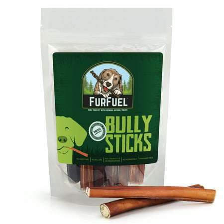 FurFuel Bully Sticks for Large Dogs 6 Pack. 6 Inch Bully Sticks. Low Odor Healthy & Natural Bully Sticks.