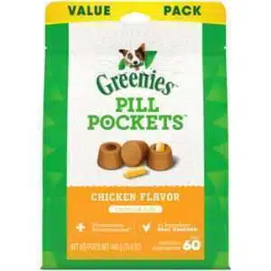 GREENIES PILL POCKETS Capsule Size Natural Dog Treats Chicken Flavor 15.8 oz. Value Pack (60 Treats)