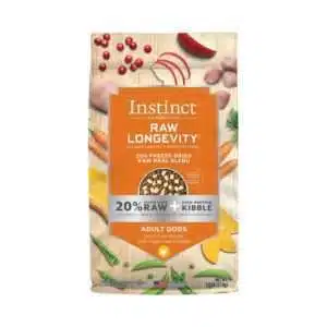 Instinct Instinct Raw Longevity 20% Freeze Dried Raw Meal Blend Grain Free Recipe With Cage Free Chicken For Dogs Dog Food