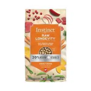 Instinct Instinct Raw Longevity 20% Freeze Dried Raw Meal Blend Grain Free Recipe With Real Beef For Dogs Dog Food | 3.8 lb